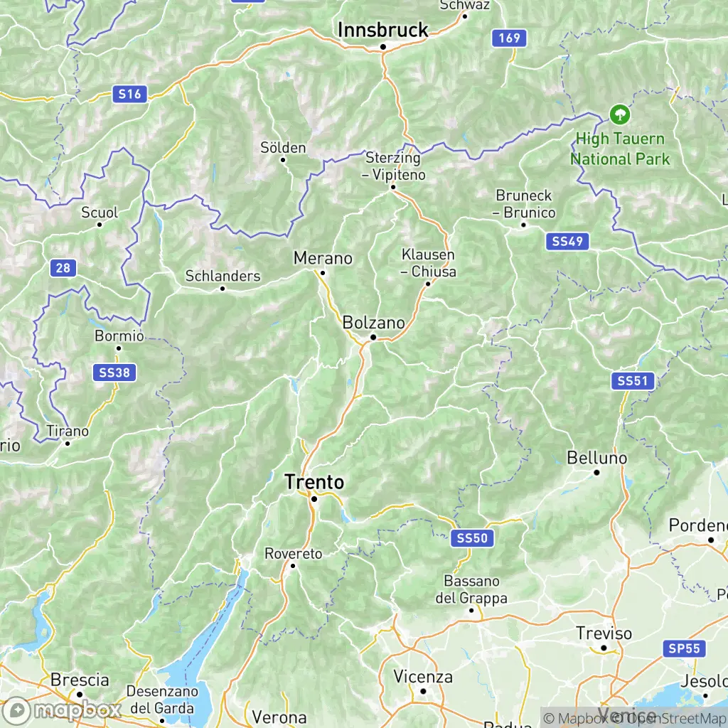 Map of Trentino-Alto Adige