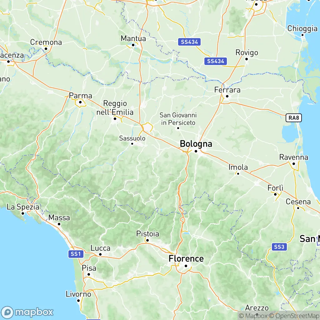 Map of Emilia-Romagna