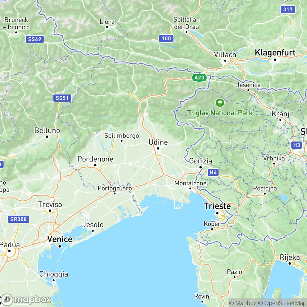 Map of Friuli Venezia Giulia